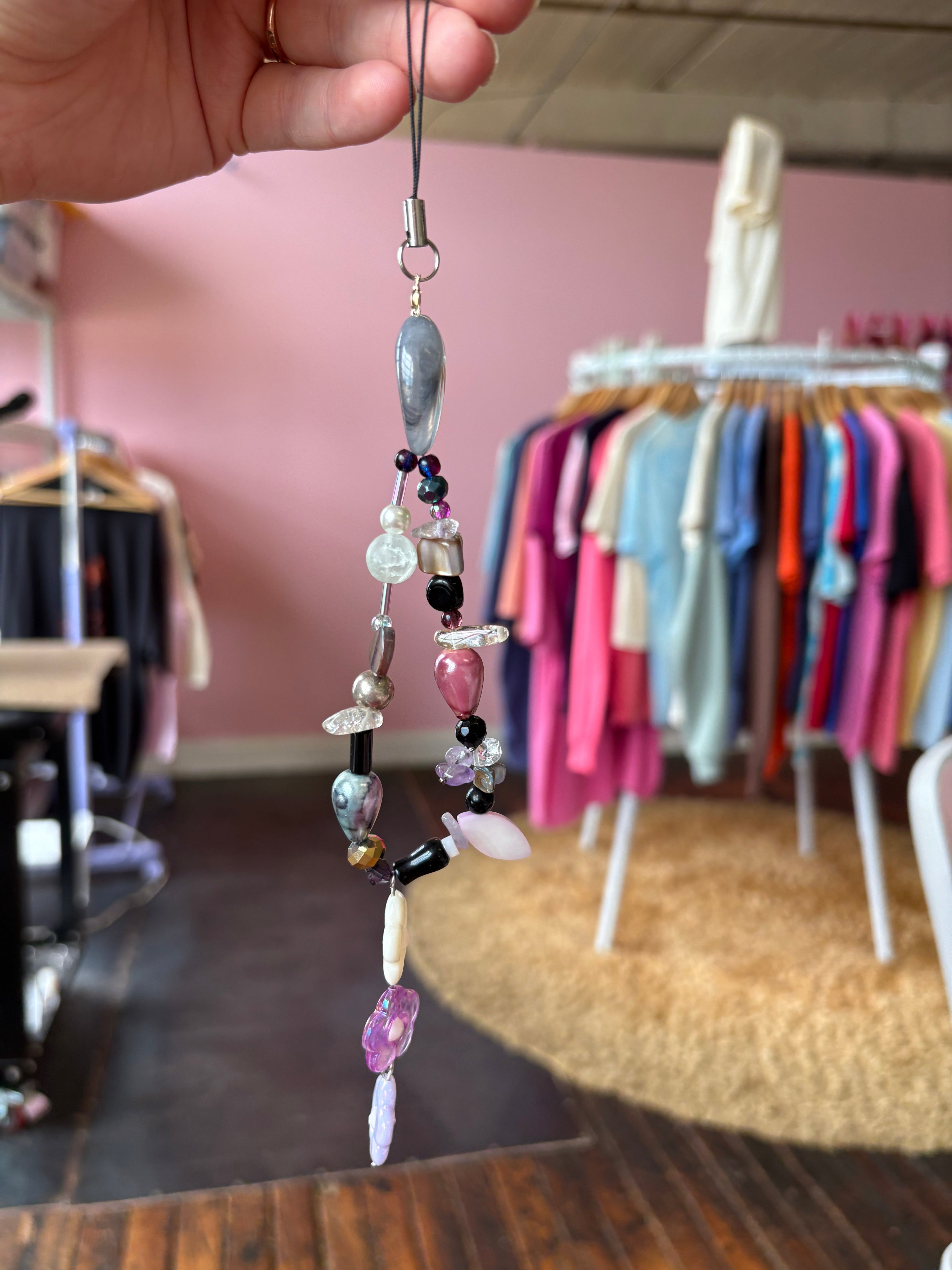 Colorful beaded phone charms