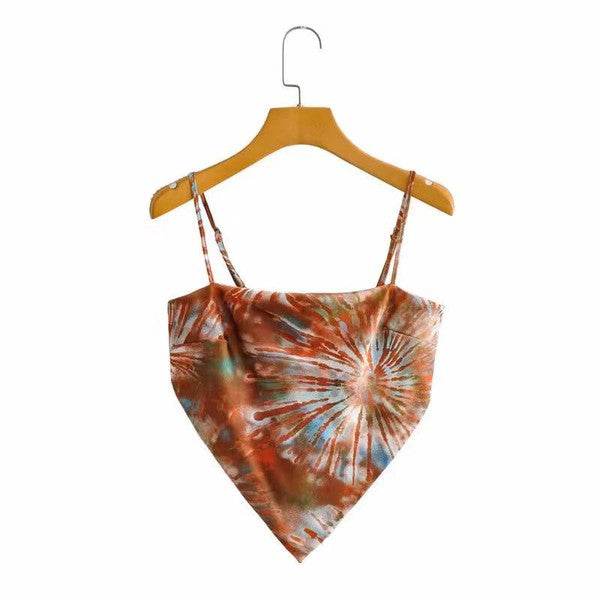 Cropped scarf tank top