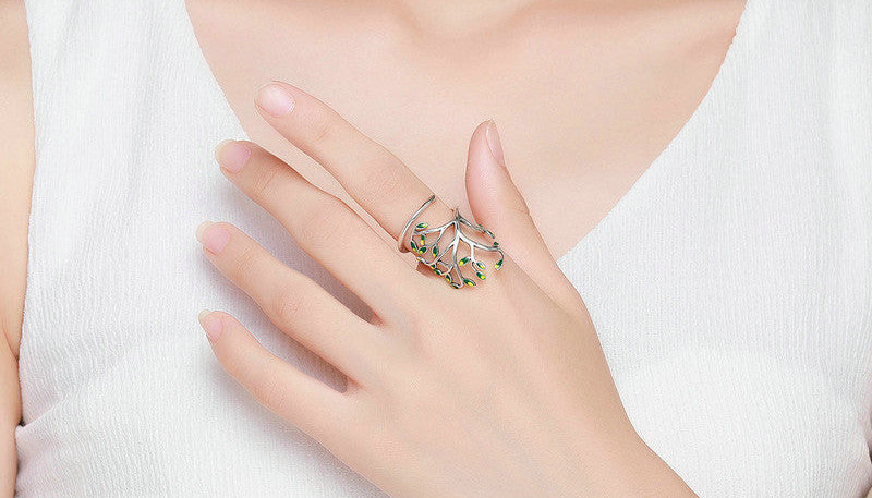 New Pattern Life Tree Ring S925 Silver Ring
