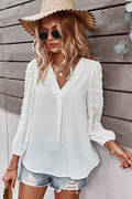 Long sleeve dotted blouse