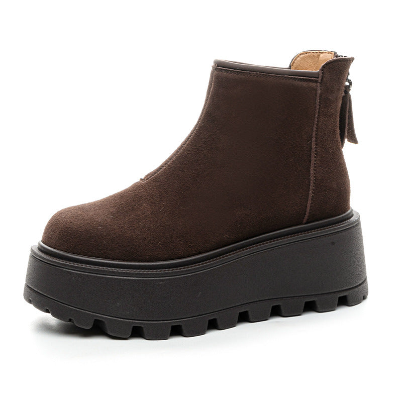 Short Leather Warm Women's Shoes