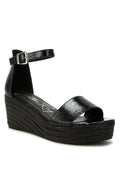 Utah Faux Leather Snake Wedge Espadrilles