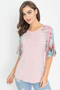 Tie Dye Ruffle Sleeve Tunic
