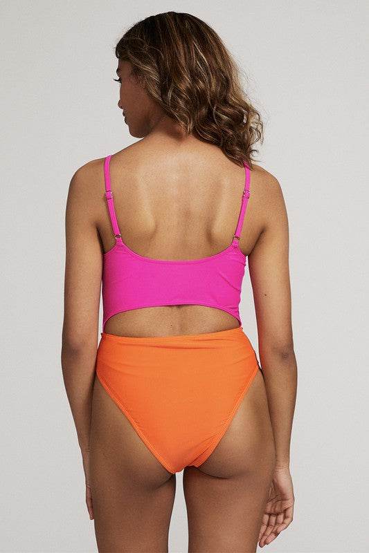 Cut out one piece swimsuit