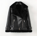 Men's motorcycle clothing lambskin bomber jacket plus velvet thick leather