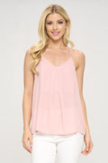 Solid V neck Racerback Top