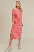 Aemi + Co Side Slit Round Neck Sleeveless Midi Dress
