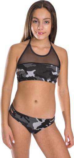 GIRL'S TWO PIECE CAMOUFLAGE BATHING SUIT