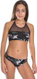 GIRL'S TWO PIECE CAMOUFLAGE BATHING SUIT