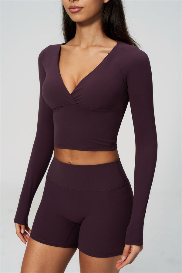 The Lox Long Sleeve Crop top Shorts 2-Piece Set