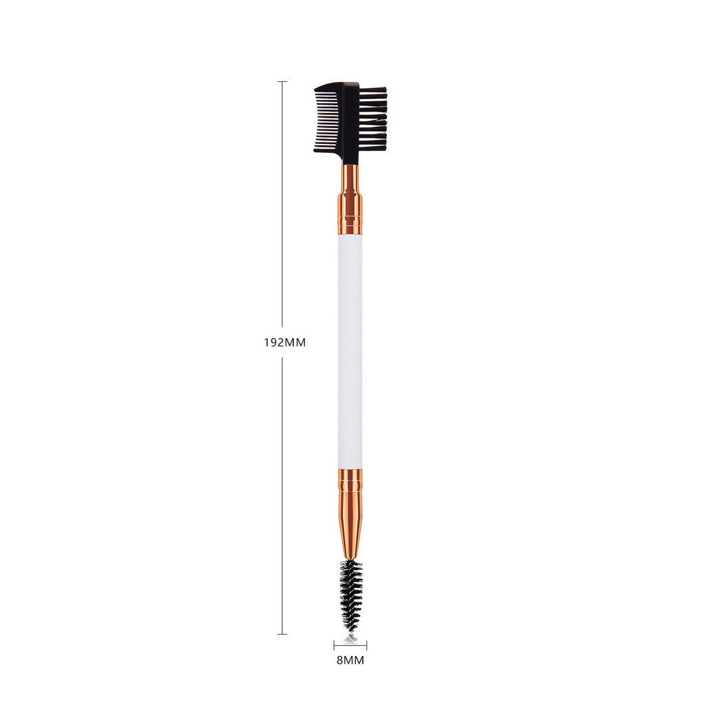 Single double-ended makeup brush and eyelash brush