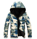 Men's Camouflage Cotton Hooded Jacket - Korean Thick Padded Winter Coat with Zip Pockets