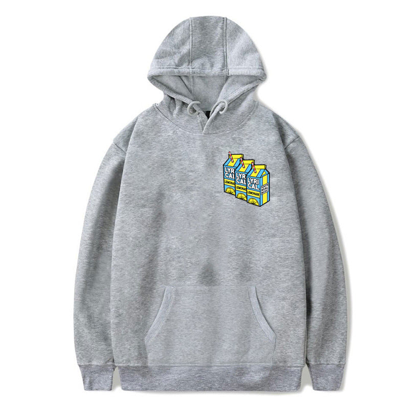 Lemon printed Euramerican velvet hoodie