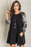 Tropical Sleeve A line Tunic Dress