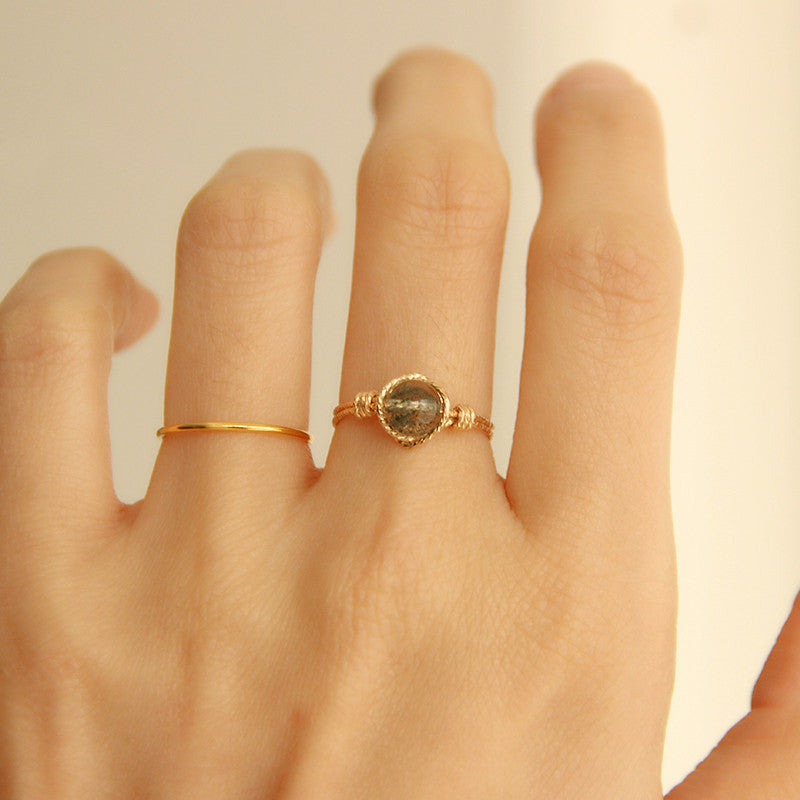 Natural green ghost twist ring