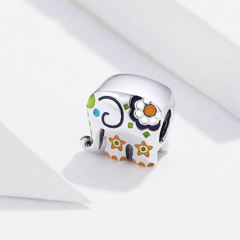 New 925 Sterling Silver Beaded Baby Elephant Animal Loose Beads