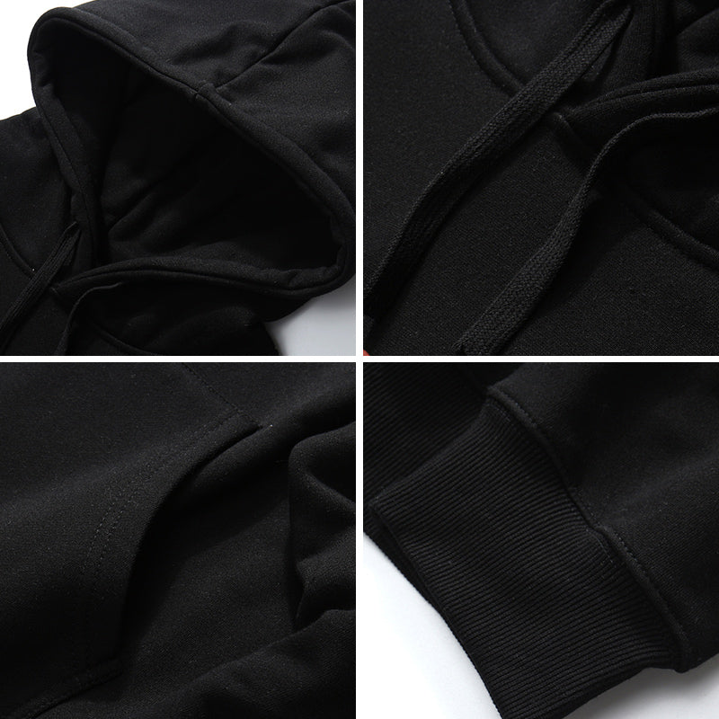 Artistic Letters Color Print Hooded Pullover Loose Sweatshirt