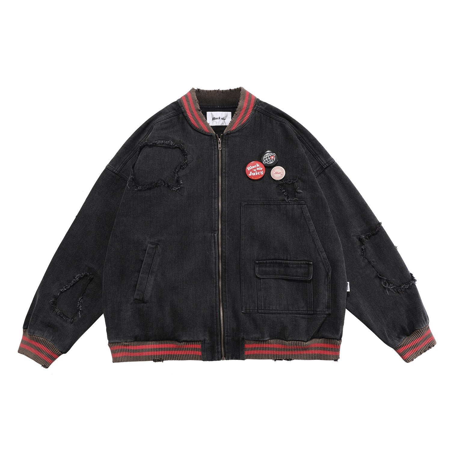 BLACKAIR Street Brand Spring And Summer Men's National Tide Old Punk Hip-hop Men's AQnd Women's Baseball Jackets