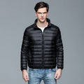 Men's Lightweight Down Jacket Stand Collar Short Slim Fit Warm Jacket