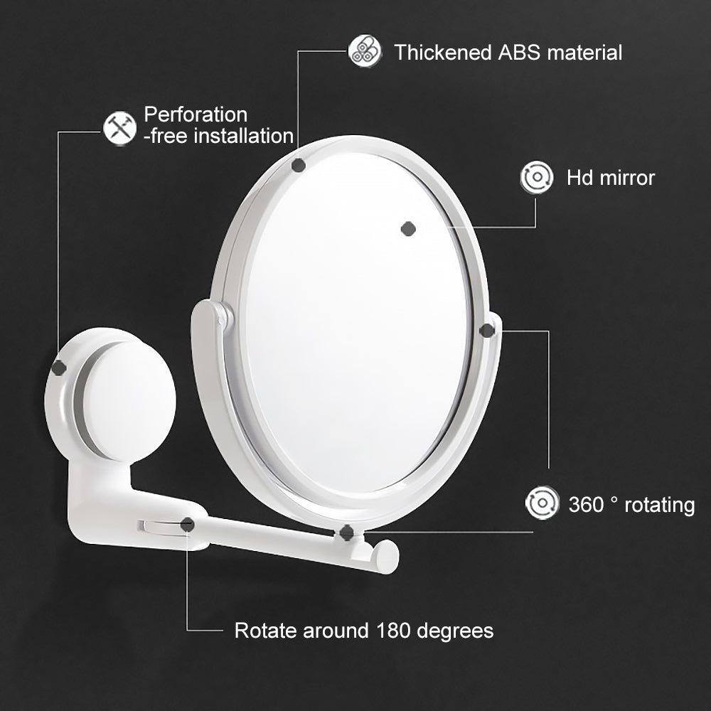 Punch-Free Wall Hanging Rotating Makeup Mirror