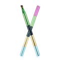 Colorful 4 Sections Portable Makeup Brush 1 Brush 4 Use