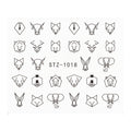 Ins Retro Face Black Line Nail Watermark Sticker French Art Nails