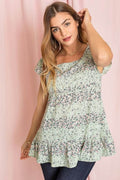 Ditsy Floral Ruffle Hem Blouse