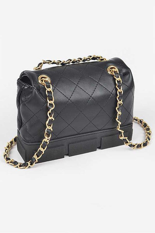 Silicon Bottom Quilted Shouder Bag