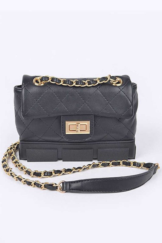 Silicon Bottom Quilted Shouder Bag