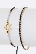 Star Charm String Rhinestone Bracelet Set