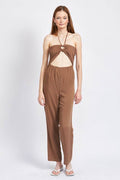 BANDEAU HALTER NECK JUMPSUIT