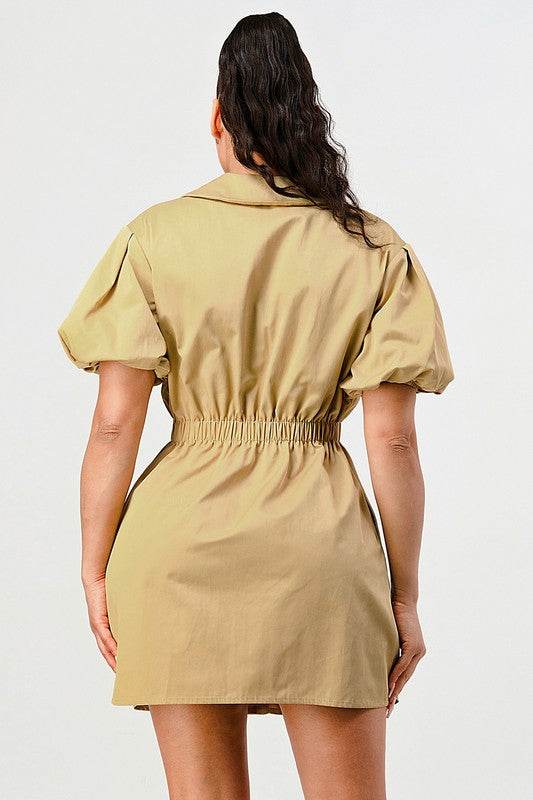 Casual but trendy safari mini dress
