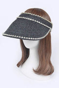 Rhinestone Statement Straw Visor Sun Hat