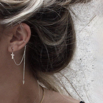 Single cross earring