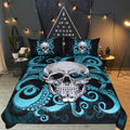 Octopus skull quilt cover three-piece bedding set