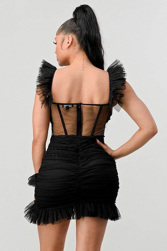 BE ADORABLE RUFFLE MINI DRESS