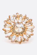 Crystal Flower Statement Stretch Ring