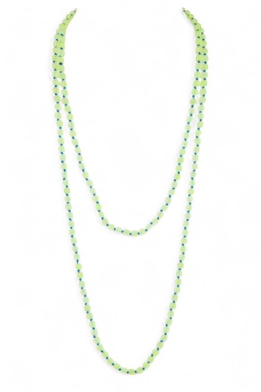 60 Frosted Beads Station Convertible Necklace