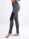 High-Waisted Workout Leggings with Mesh Panels