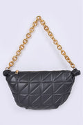 Quilted Chunky Chain Shoulder Bag