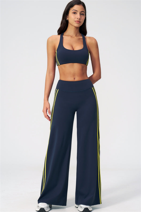 The Evoke Racerback Sports Bra Straight Leg Pants 2-Piece Set