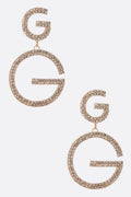 G Logo Rhinestone Iconic Earrings