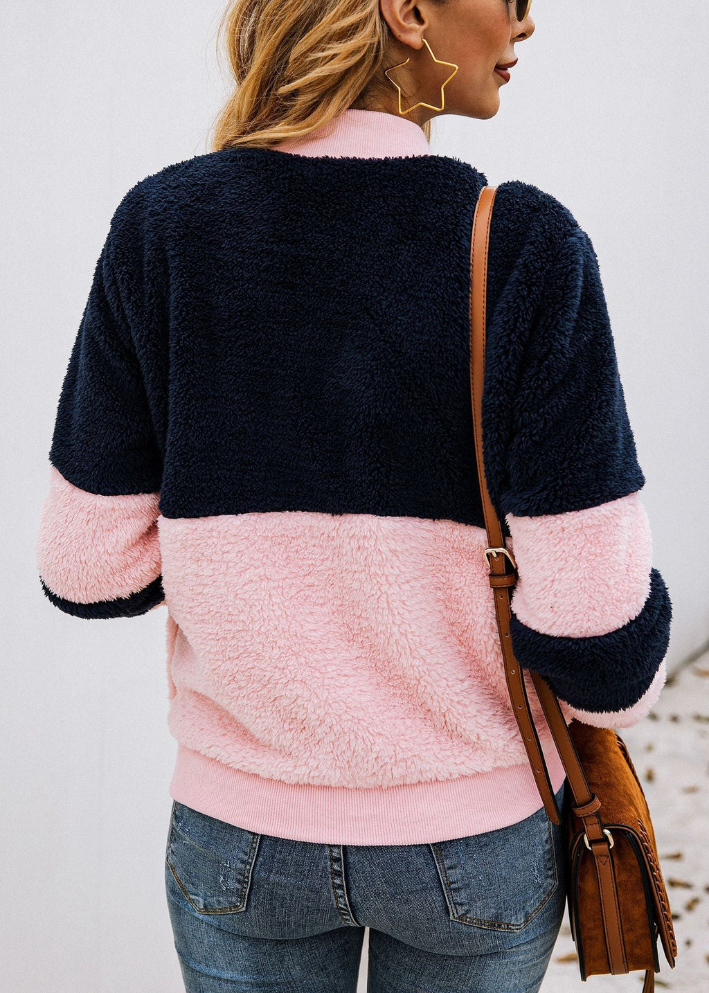 Spliced pocket fur hoodie