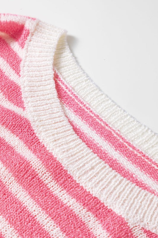 Plus Size Stripe Reverse Seam Colorblock Sweater