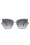 Half Frame Square Tinted Cat Eye Sunglasses