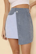 Corduroy two tone skirt