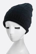 Unisex Raised Knit Slouchy Beanie