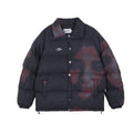 Winter thick loose digital portrait print jacket