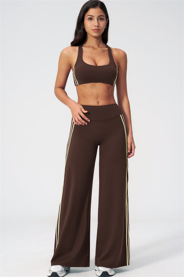 The Evoke Racerback Sports Bra Straight Leg Pants 2-Piece Set