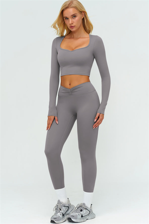 The Lushness Long Sleeve Crop top Leggings 2-Piece Set